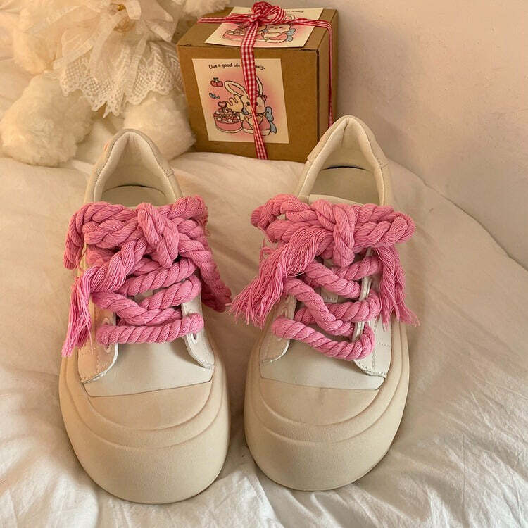 Love Bloom Y2K Chunky Sneakers for Coquette and Grunge Aesthetic