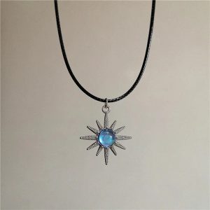 Lunar Glow Angel Heart Necklace - Y2K Aesthetic Jewelry for Trendy Styles