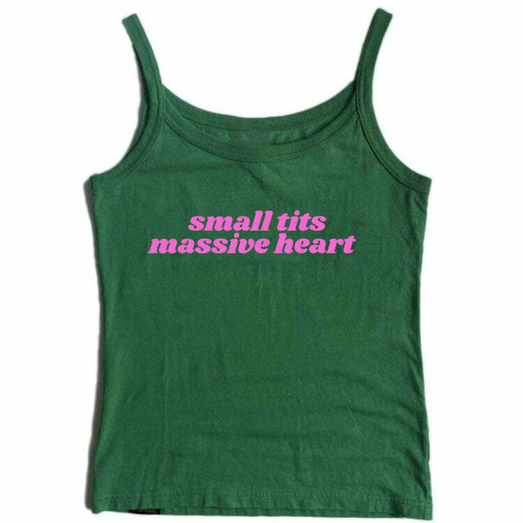 Massive Heart Tank Top - Y2K Aesthetic Cute Top for Grunge & Coquette Style