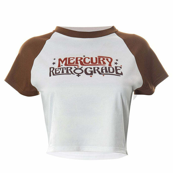 Mercury Retrograde Y2K Crop Top - Cute Grunge Aesthetic Tee