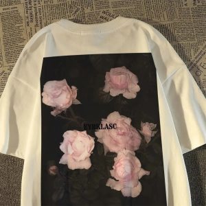 Midnight Bloom Y2K Graphic T-Shirt for Aesthetic Outfits and Styles