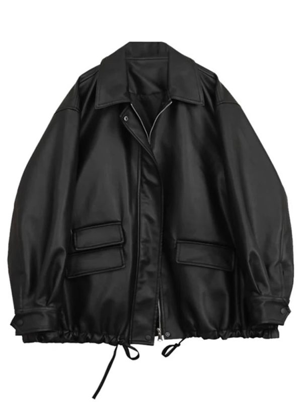 Midnight Rebel Y2K Oversized Jacket for Grunge and Coquette Aesthetic