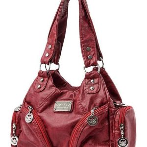 Midnight Zipper Accent Shoulder Bag - Y2K Aesthetic Chic Accessory