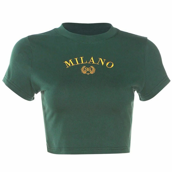 Milano Crop Top: Y2K Aesthetic Cute Top for Grunge & Coquette Styles