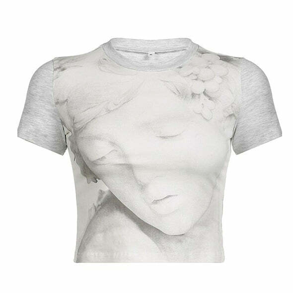 Minimalist Aesthetic Statue Tee - Y2K Style for Trendy Outfits