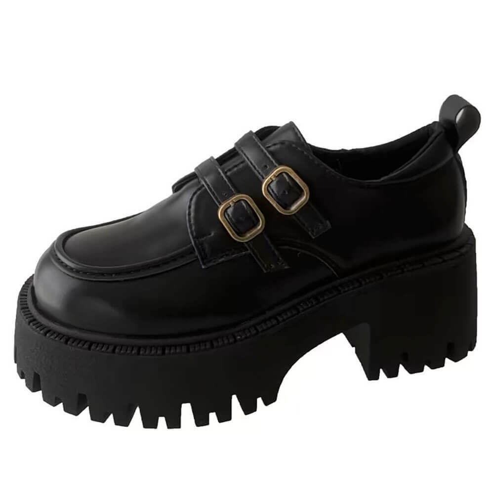 Münster Buckle Platforms: Y2K Aesthetic Grunge Style Shoes for Trendsetters