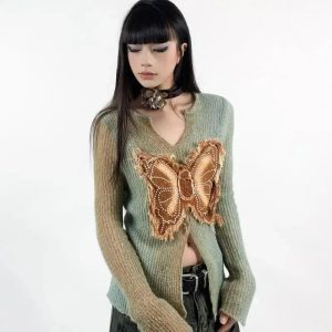 Mystic Wing Top: Y2K Aesthetic Cute Top for Coquette & Grunge Styles