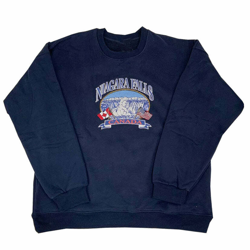 Niagara Falls Embroidery Y2K Hoodie for Cozy Aesthetic Vibes