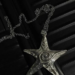 Ocean Spiral Star Pendant Necklace - Y2K Aesthetic Jewelry for Trendy Looks