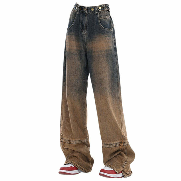 One Way Ticket Y2K Aesthetic Brown Cargo Jeans for Trendy Outfits