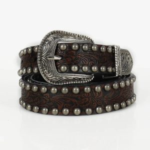 Ornate Western Studded Belt for Y2K Aesthetic & Coquette Style Outfits