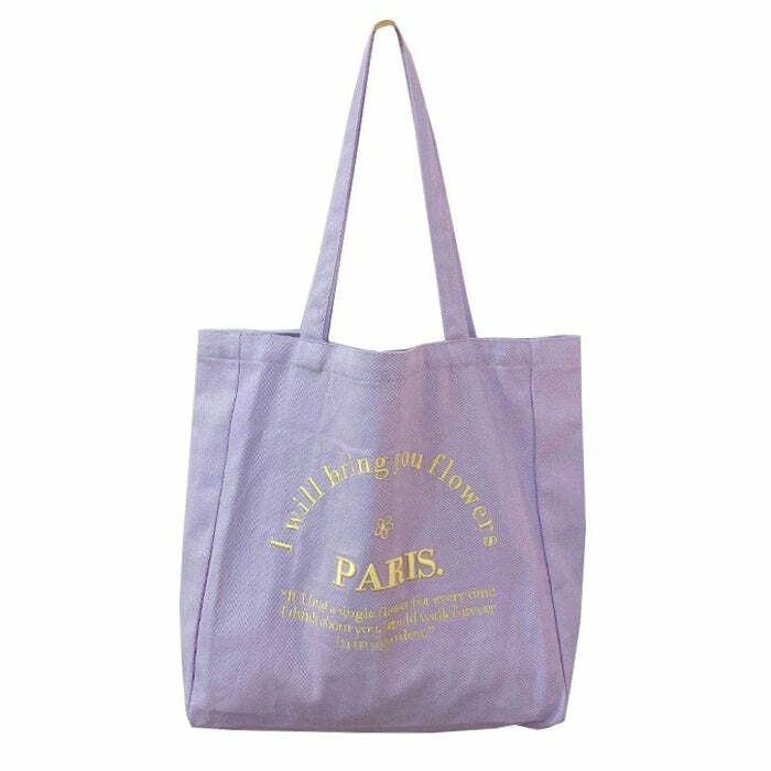 Paris Embroidered Flower Bag - Y2K Aesthetic Chic for Every Outfit