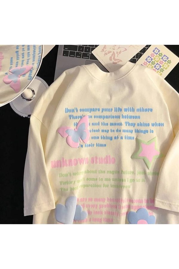 Pastel Dreams Y2K Oversized T-Shirt for Coquette and Grunge Aesthetics