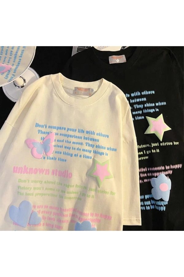 Pastel Dreams Y2K Oversized T-Shirt for Coquette and Grunge Aesthetics