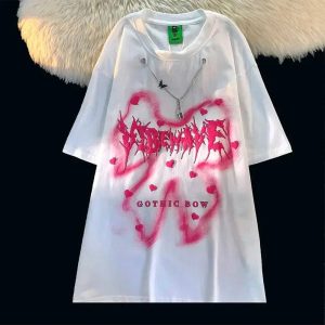 Pastel Goth Heartbreaker Tee - Y2K Aesthetic Cute Top for Unique Style