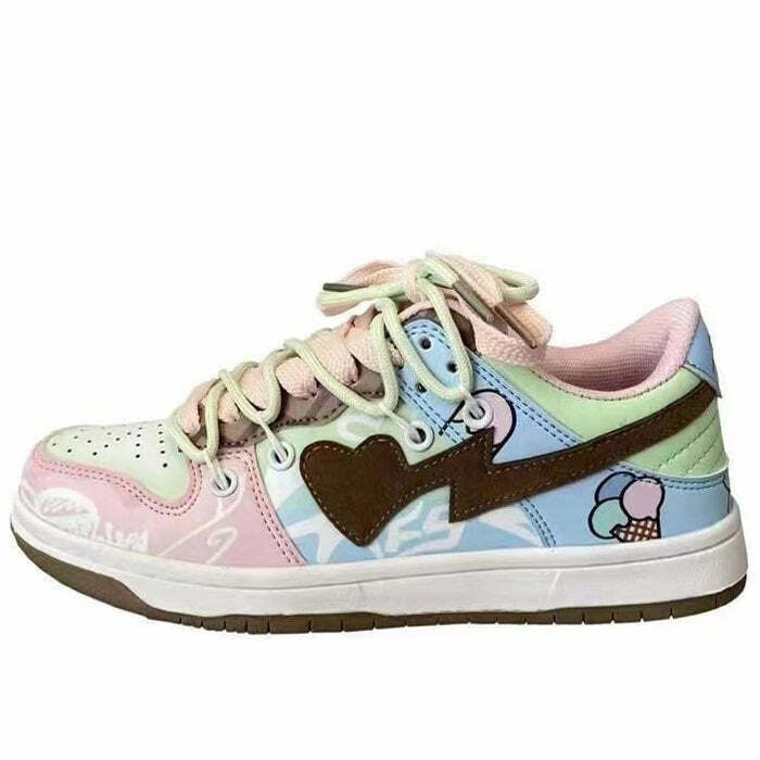 Pastel Heart Aesthetic Sneakers for Y2K Fashion Lovers and Cute Outfits