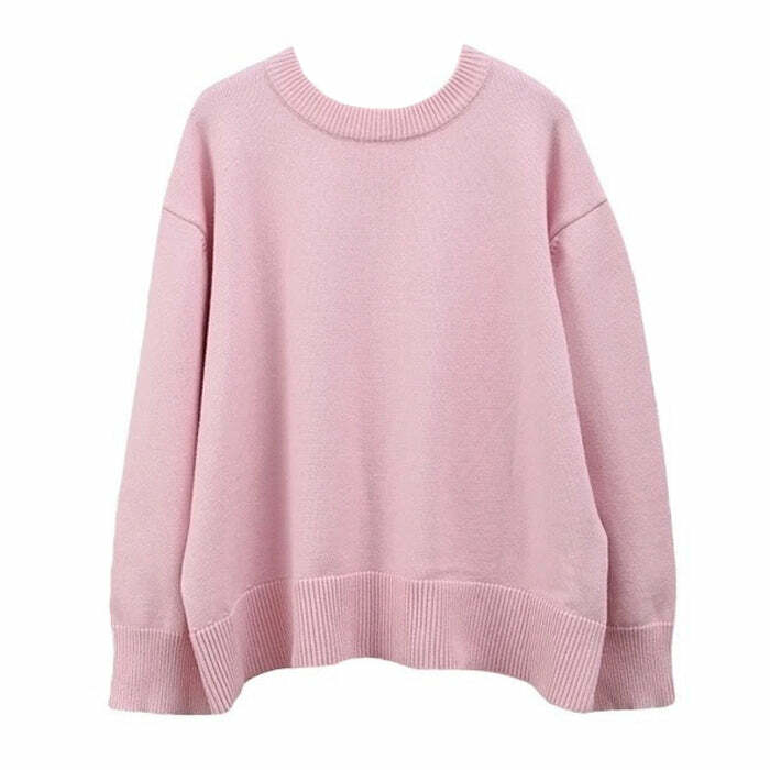 Pastel Pink Oversized Y2K Hoodie for Cozy Aesthetic Outfits