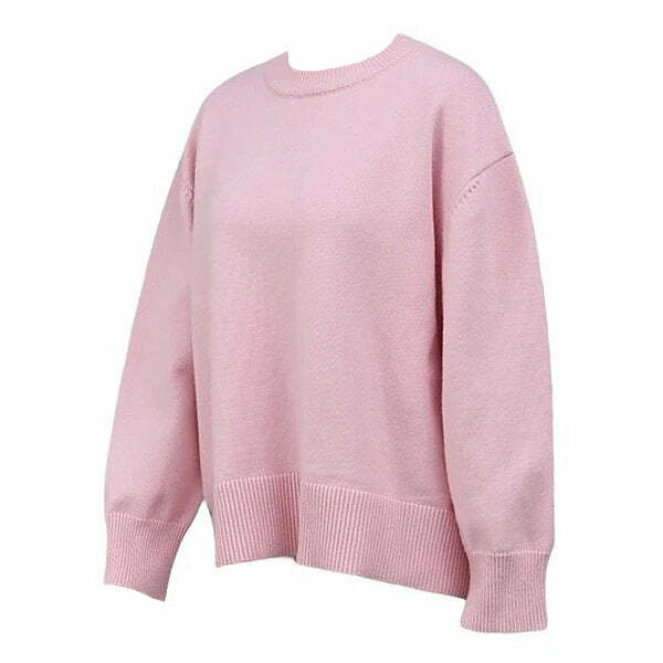 Pastel Pink Oversized Y2K Hoodie for Cozy Aesthetic Outfits