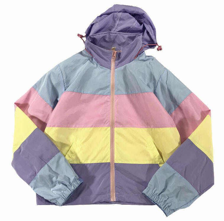 Pastel Rain Jacket - Y2K Aesthetic Outerwear for Cute & Comfy Style