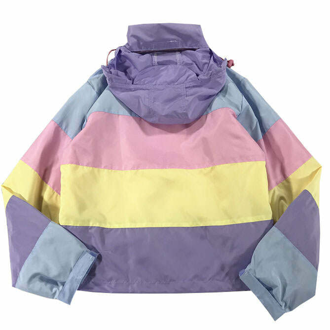 Pastel Rain Jacket - Y2K Aesthetic Outerwear for Cute & Comfy Style