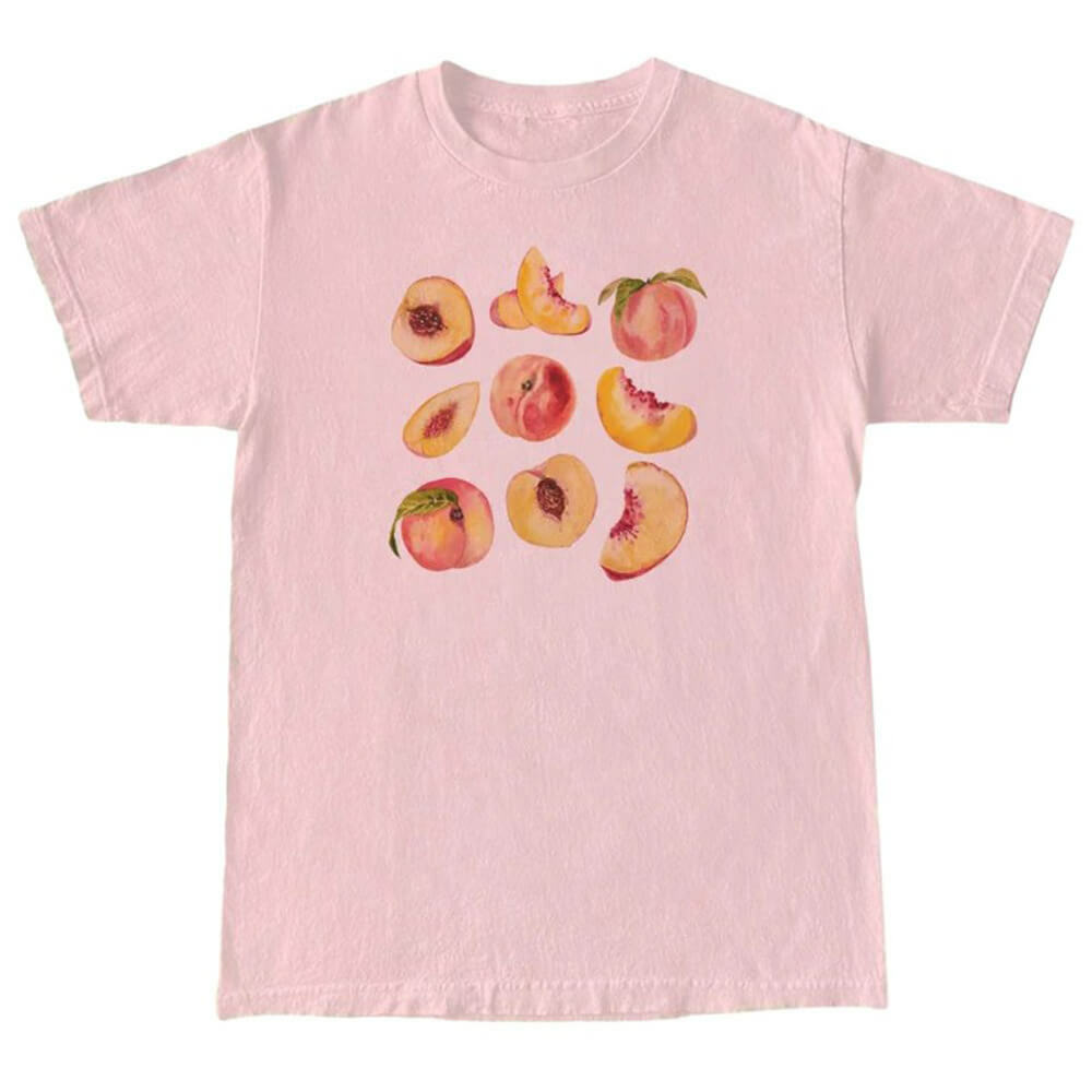 Peach Graphic T-Shirt - Y2K Aesthetic Cute Top for Trendy Outfits