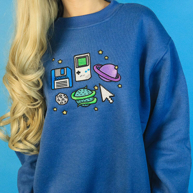 Pixel Universe Y2K Hoodie - Comfy Aesthetic Sweatshirt for Trendy Looks