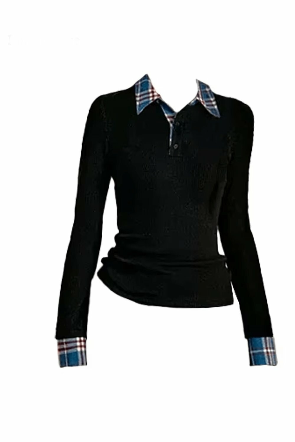 Plaid Collar Preppy Sweater - Y2K Aesthetic Cute Top for Stylish Outfits