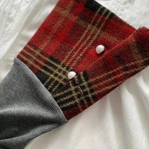 Plaid Punk Layered Set - Y2K Aesthetic Grunge Style for Trendy Looks