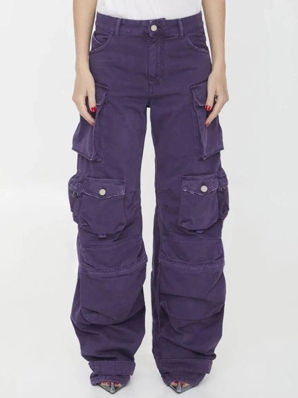 Plum Surge Y2K Pocket Pants for Grunge and Coquette Aesthetic Styles