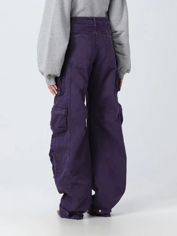 Plum Surge Y2K Pocket Pants for Grunge and Coquette Aesthetic Styles