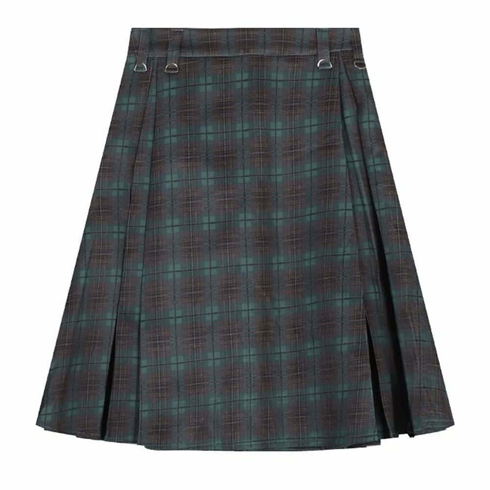 Preppy Aesthetic Checkered Kilt Skirt for Y2K and Grunge Outfits