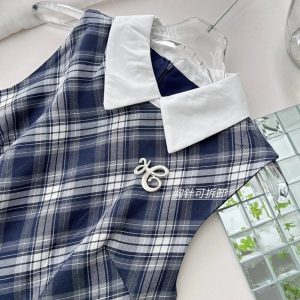 Preppy Plaid Collared Mini Dress for Y2K Aesthetic and Coquette Style