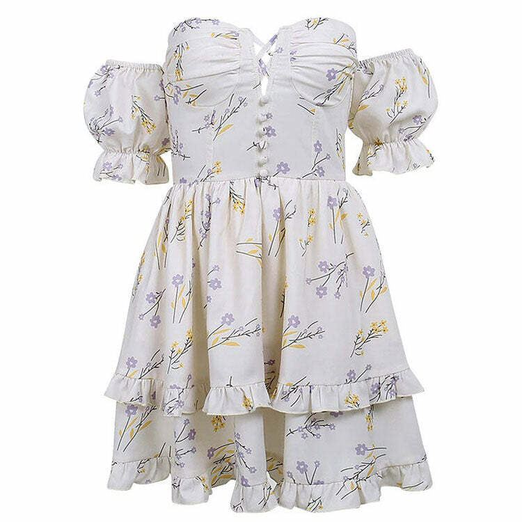 Princess Mood Floral Dress - Y2K Aesthetic with Coquette Style Vibes