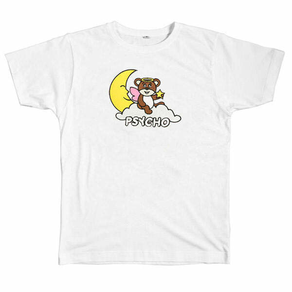 Psycho Bear T-Shirt in White - Y2K Aesthetic Cute Top for Grunge Style