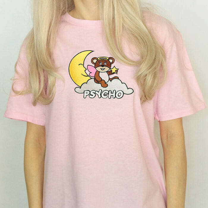 Psycho Bear T-Shirt: Y2K Aesthetic Grunge Style Cute Graphic Tee