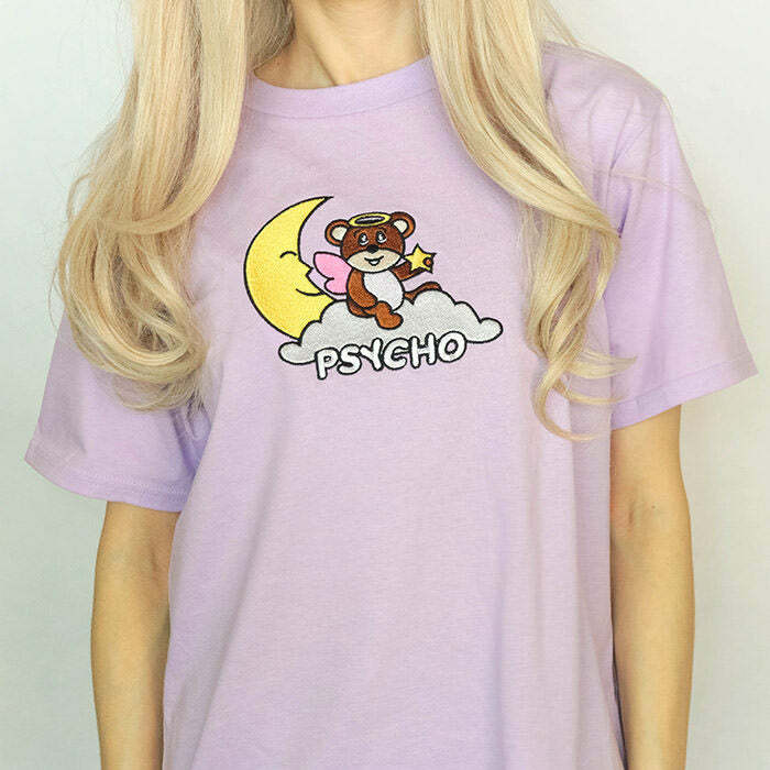 Psycho Bear T-Shirt: Y2K Aesthetic Grunge Style Cute Graphic Tee