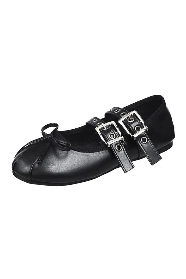 Punk Double Buckle Mary Janes: Y2K Grunge Style Footwear for Aesthetic Looks