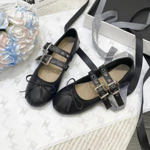 Punk Double Buckle Mary Janes: Y2K Grunge Style Footwear for Aesthetic Looks