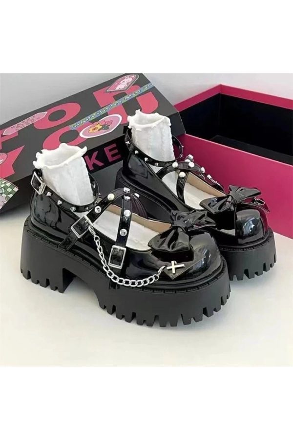 Punk Princess Platform Mary Janes for Y2K Aesthetic and Grunge Style