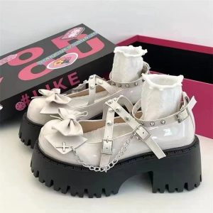 Punk Princess Platform Mary Janes for Y2K Aesthetic and Grunge Style