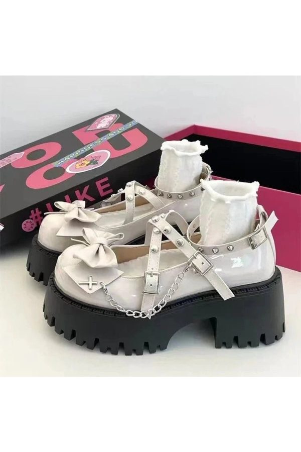 Punk Princess Platform Mary Janes for Y2K Aesthetic and Grunge Style