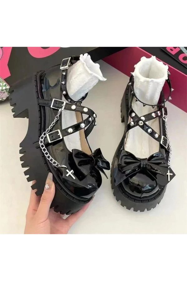 Punk Princess Platform Mary Janes for Y2K Aesthetic and Grunge Style