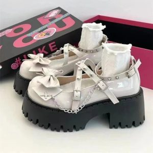 Punk Princess Platform Mary Janes for Y2K Aesthetic and Grunge Style