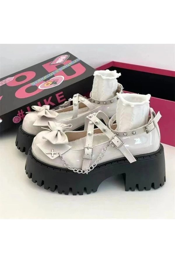 Punk Princess Platform Mary Janes for Y2K Aesthetic and Grunge Style