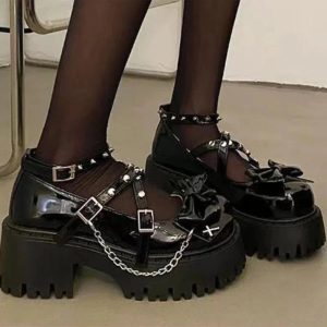 Punk Princess Platform Mary Janes for Y2K Aesthetic and Grunge Style