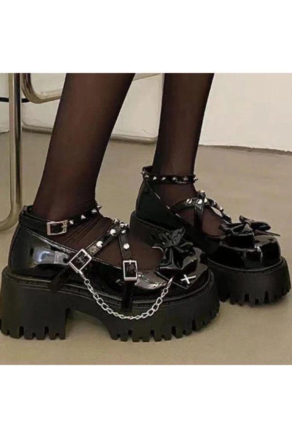 Punk Princess Platform Mary Janes for Y2K Aesthetic and Grunge Style