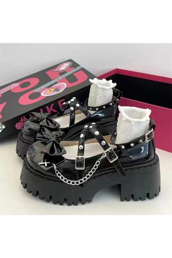 Punk Princess Platform Mary Janes for Y2K Aesthetic and Grunge Style