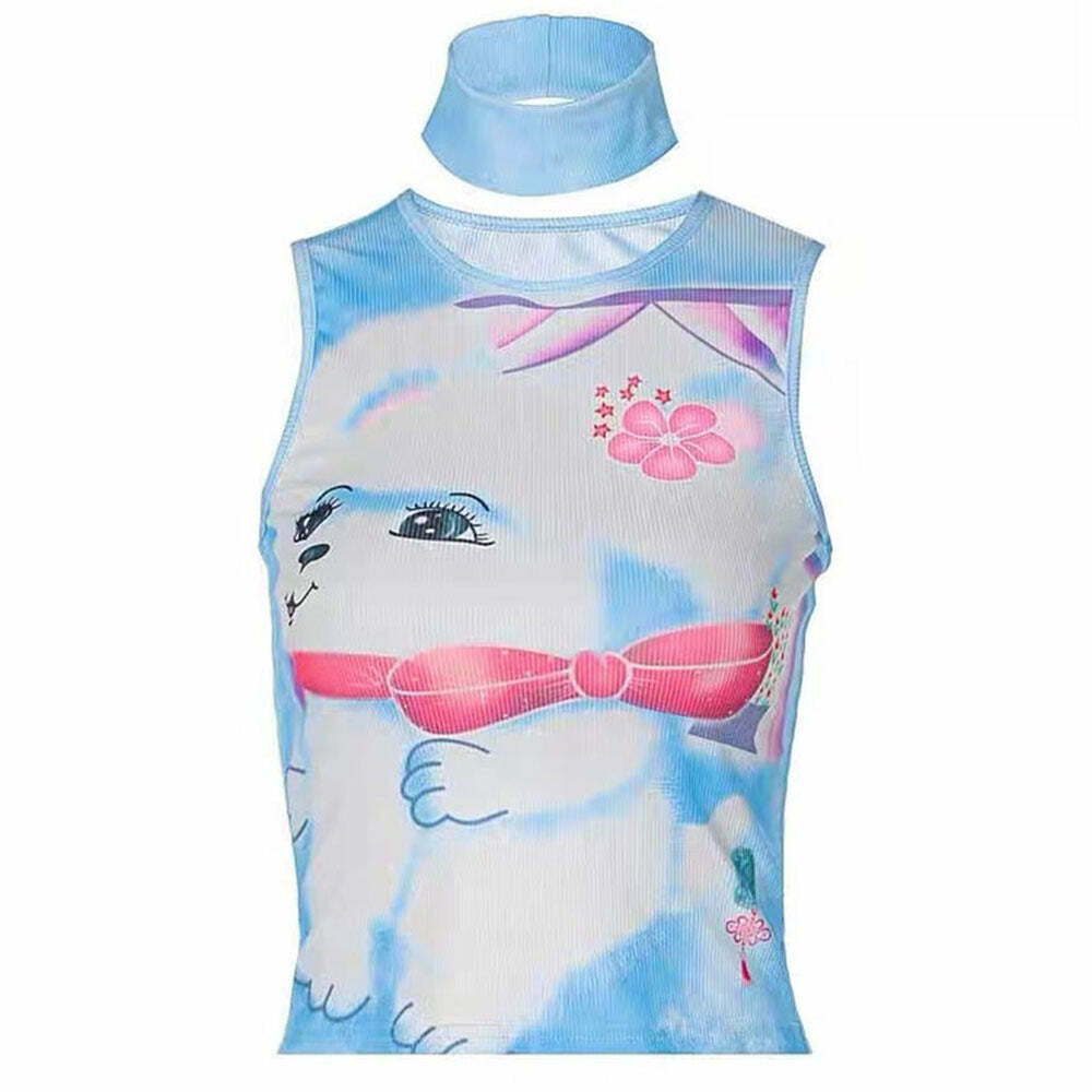 Puppy Y2K Aesthetic Tank Top - Cute Pastel Goth Style for Trendy Outfits