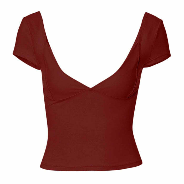 Pure Flirting Low Cut Top - Y2K Aesthetic Cute Top for Trendy Outfits