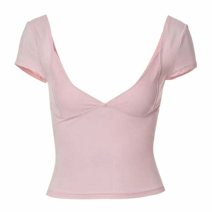 Pure Flirting Low Cut Top - Y2K Aesthetic Cute Top for Trendy Outfits